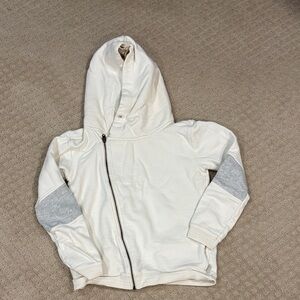 Scotch & Soda Kids Cream Hoodie with Gray Sleeves